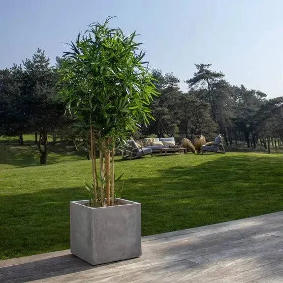 SET DI 2 VASI QUADRATI ARGILLA HT40CM E HT50CM FARO Now's Home