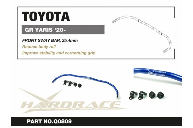 Q0809 HARDRACE barra stabilizzatrice anteriore regolabile Yaris GR
