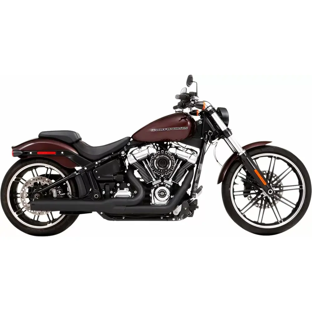 Sistema di scarico Rinehart 2-into-1 nero M8 per Harley
