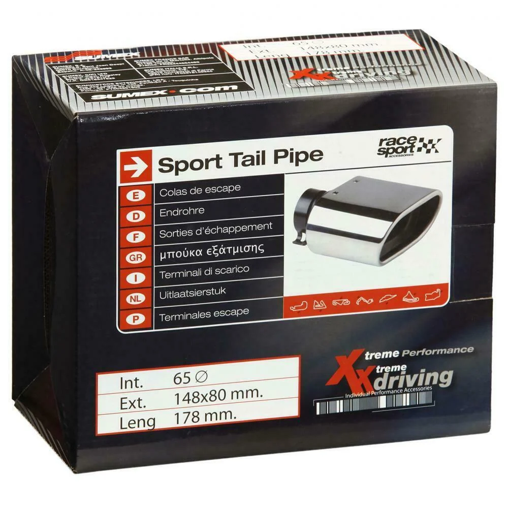SUMEX 4008075 Race Sport - Terminale di Scarico Inox DTM-2, Rettangolare