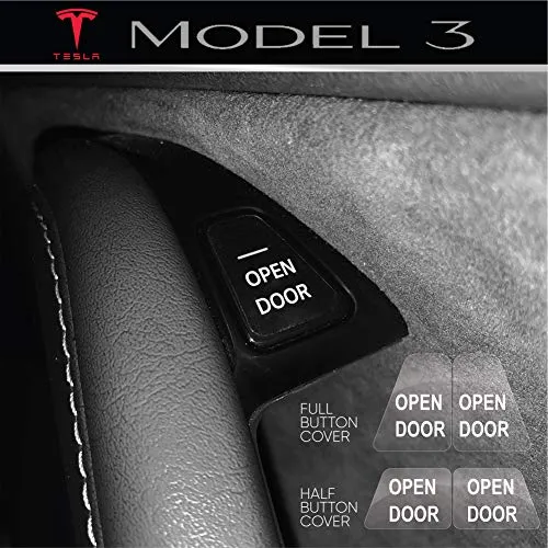 Tesla Model 3 - Adesivi per pulsanti"Open Door" (set da 8) (Full Full cover