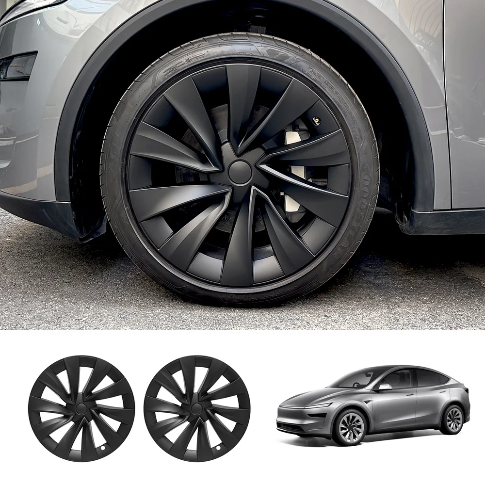 Tesla Model Y Juniper 20" Helix 2.0 Wheel Hubcaps Set - Replacement Accessories 1 or 2 Wheels Matte