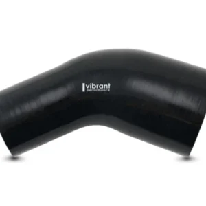Vibrant 3.50in ID x 3.25in ID Gloss Black Silicone 45 Degree Transition Elbow