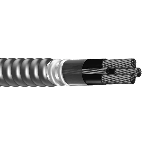10 AWG 3C Solid Metal Clad Rame caldo Conductor Aluminum Armored W/ Ground PVC Jacket