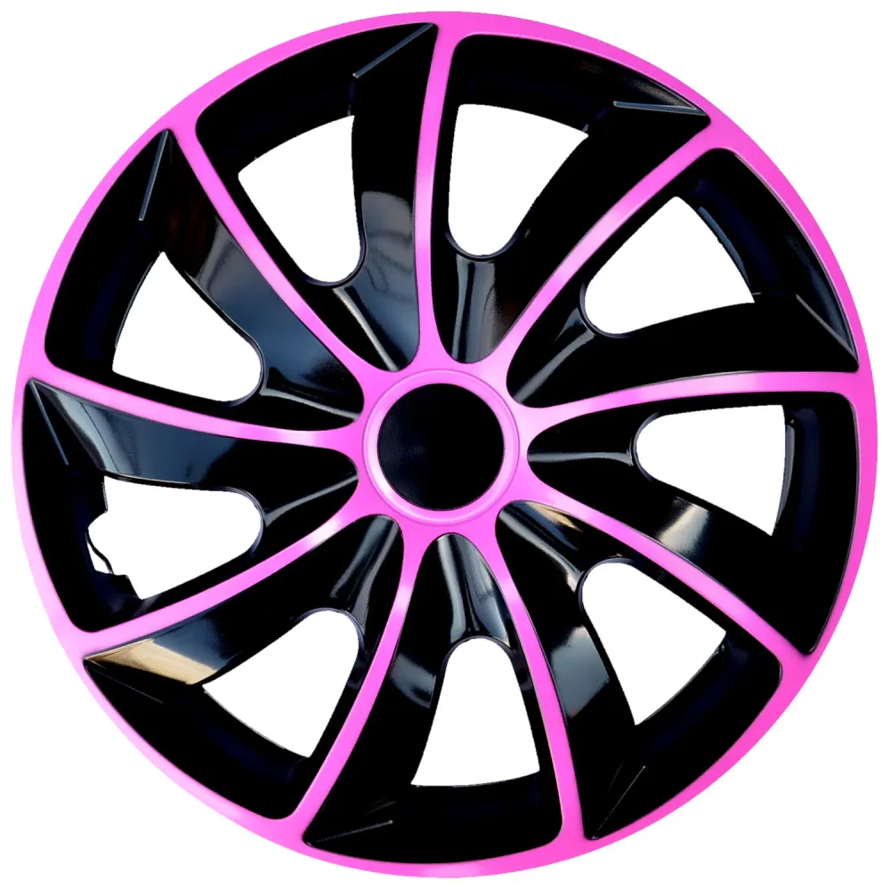 NRM Quad Bicolor Wheel Covers Hubcaps 13" Set 4PCS Car ABS Pink Compatibile 13 Weather Resistant