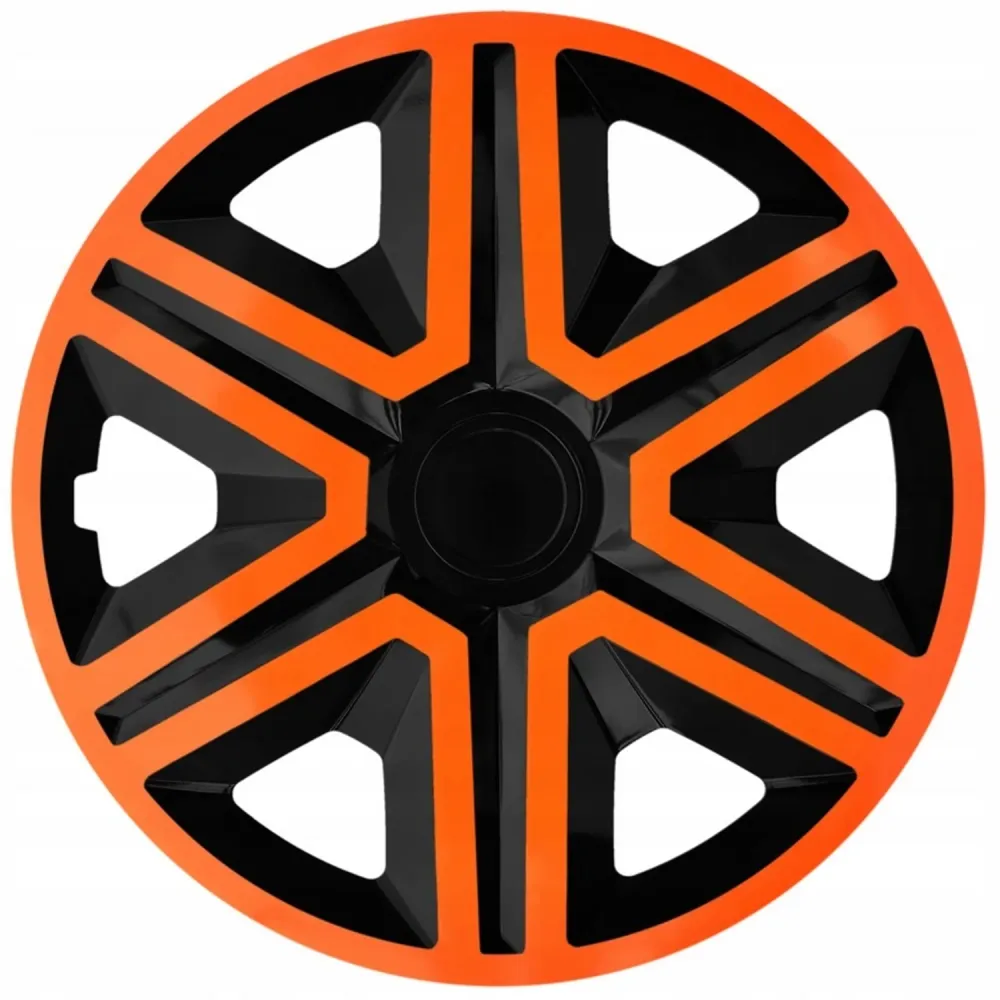 NRM 15" Wheel Covers Hubcaps Standard 4 PCS Black Orange ABS Weather Resistant Durable