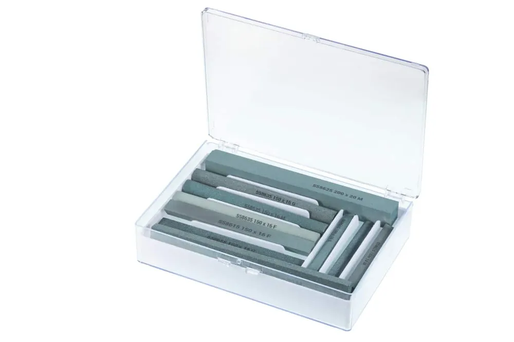 HOFFMANN Set di 10 lime abrasive carburo di silicio, astuccio di plastica, Numero di lime abrasive: 10