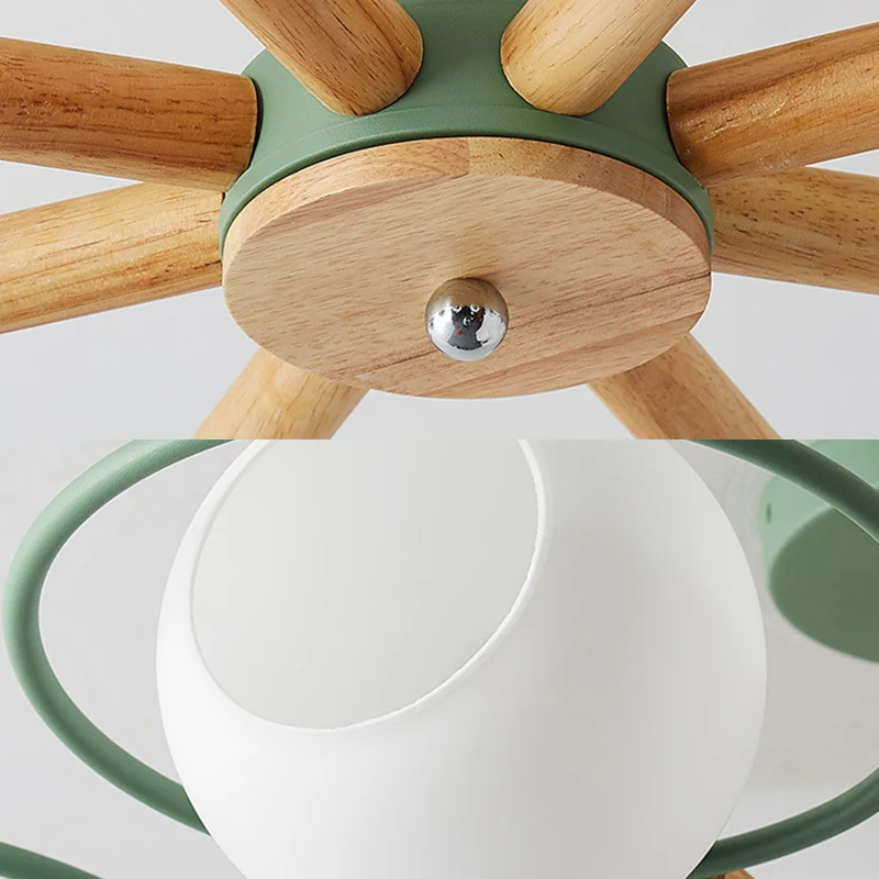 Luci sospensione circolari per sala da pranzo ferro 8 luci moderne lampada sospensione sospesa verde