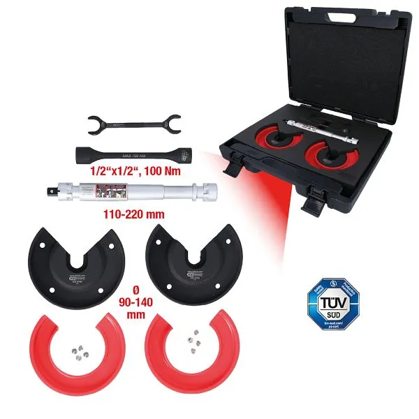 Set tenditore centrale telescopico universale KS Tools per molle interne 11 pezzi 500.8765