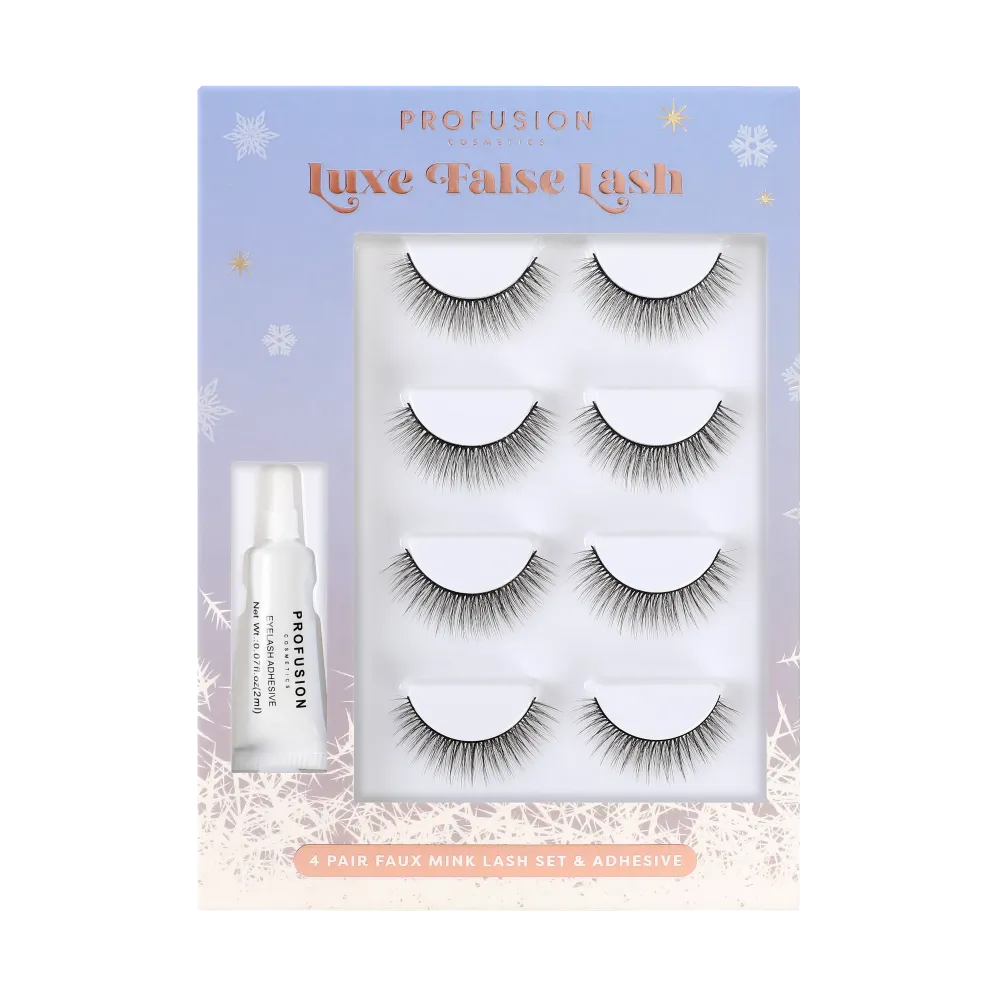Geliato Snow Sparkle | 4 Pair Luxe False Lash Set con Fissaggio Rapido