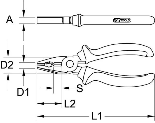 KS Tools Pinza universale BERYLLIUMplus 160 mm 962.0620 con Kit di Montaggio Completo