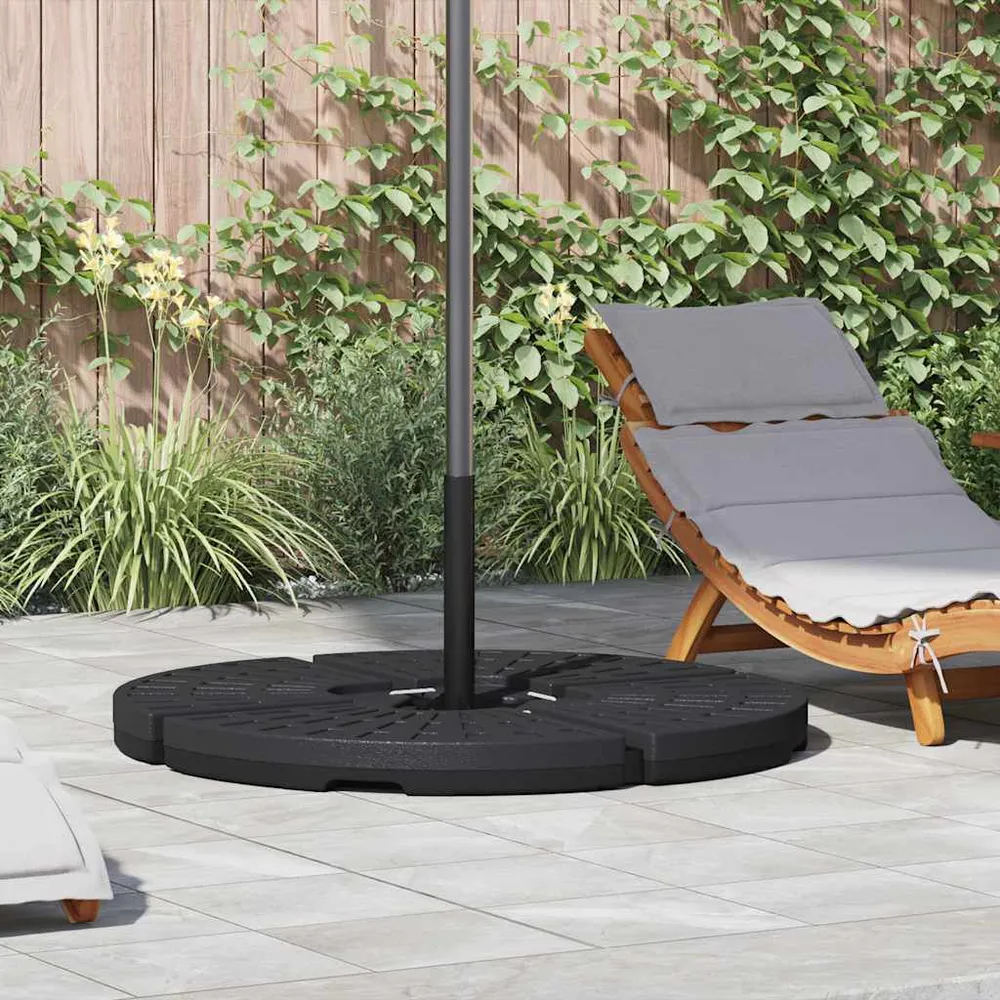 Base per Ombrellone Forma di Ventaglio 4 pz Nero