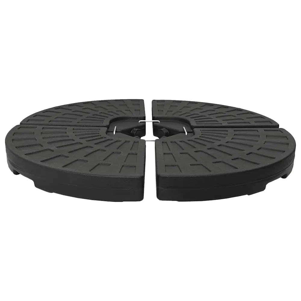 Base per Ombrellone Forma di Ventaglio 4 pz Nero