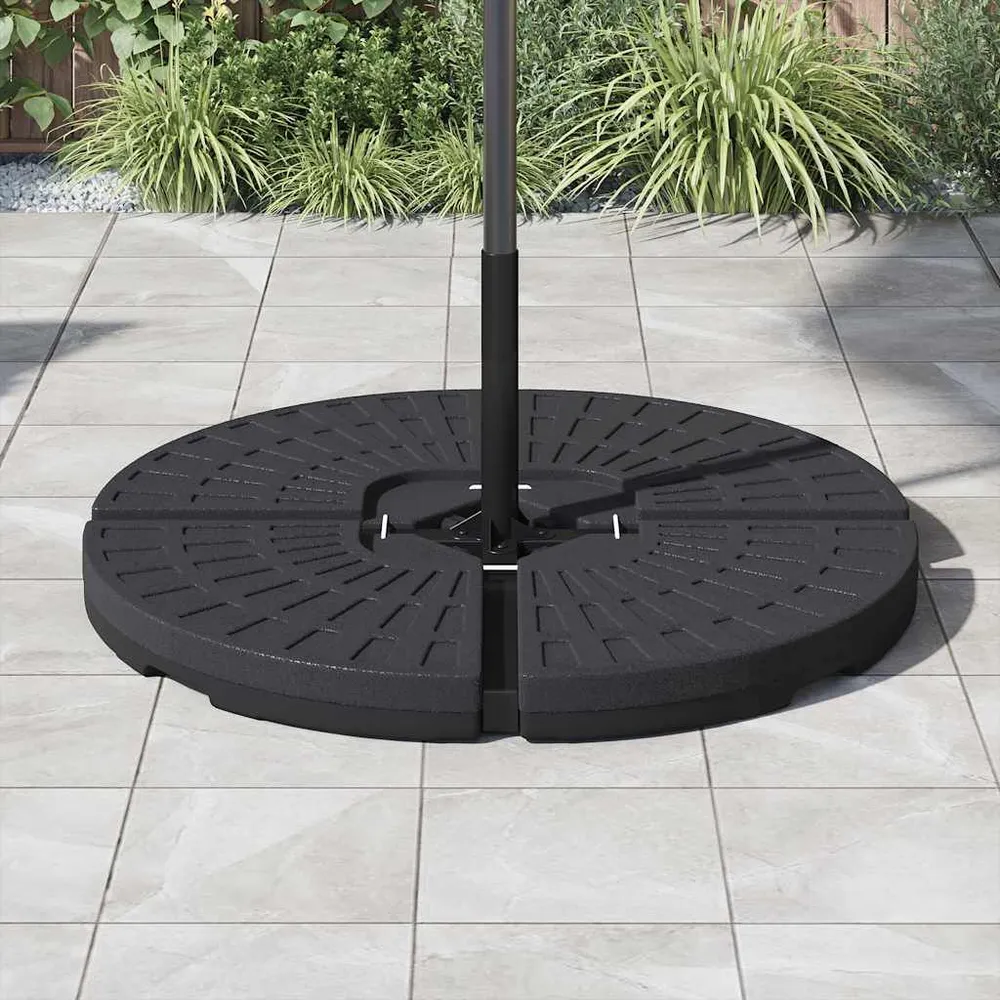 Base per Ombrellone Forma di Ventaglio 4 pz Nero