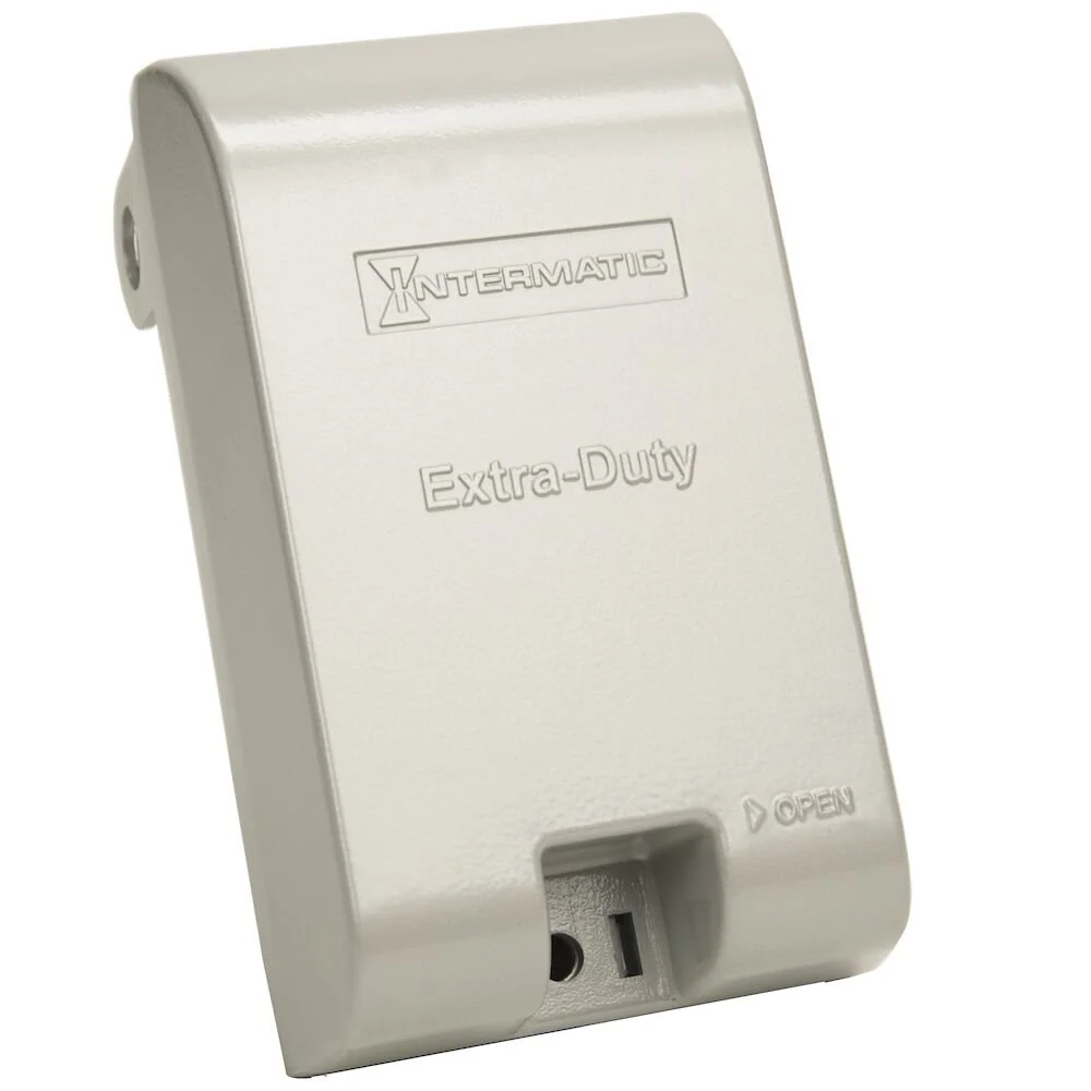 Intermatic - WP1010MXD Extra-Duty Die-Cast -Use Weatherproof Cover, Single-Gang, Vrt, 3.125" Grafite