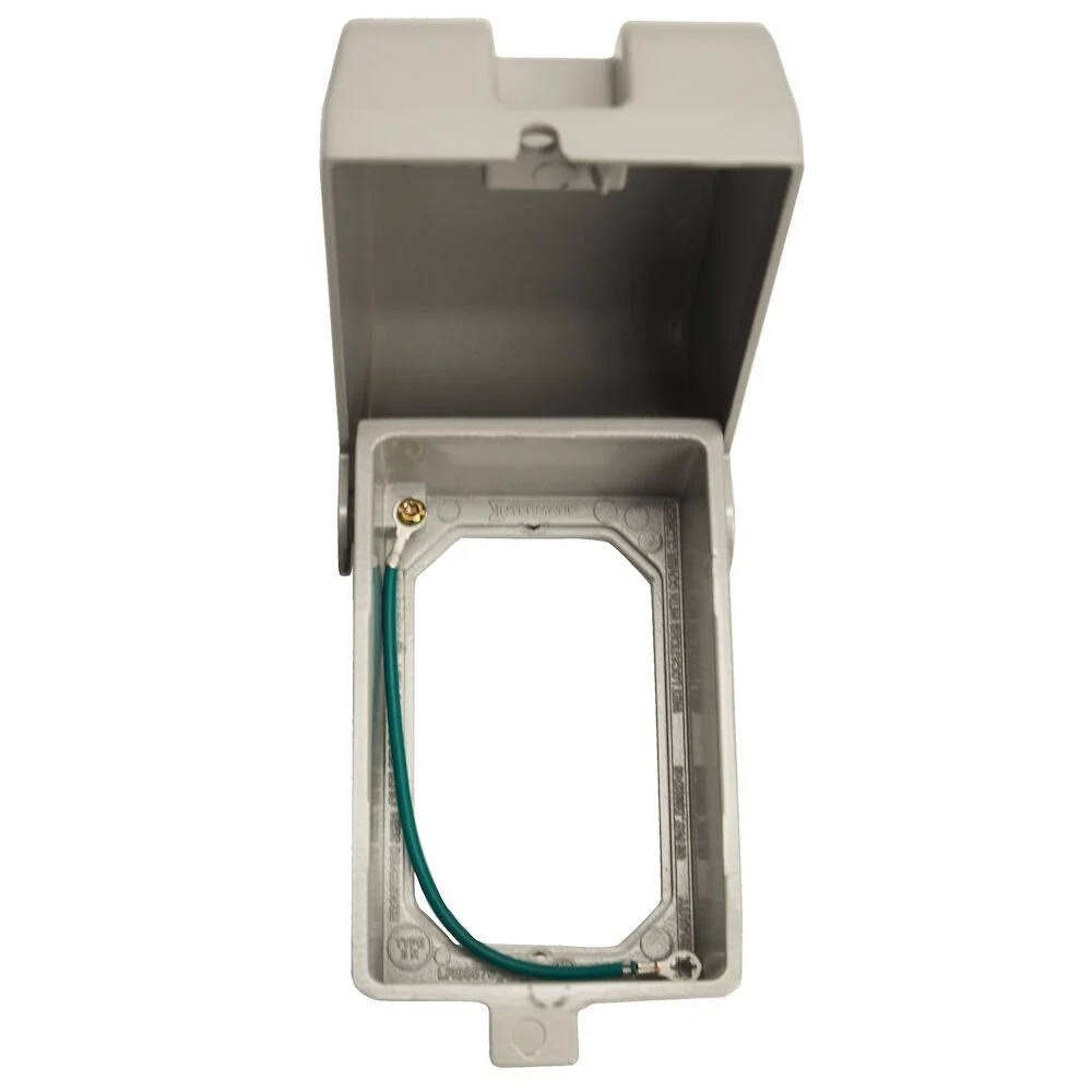 Intermatic - WP1010MXD Extra-Duty Die-Cast -Use Weatherproof Cover, Single-Gang, Vrt, 3.125" Grafite
