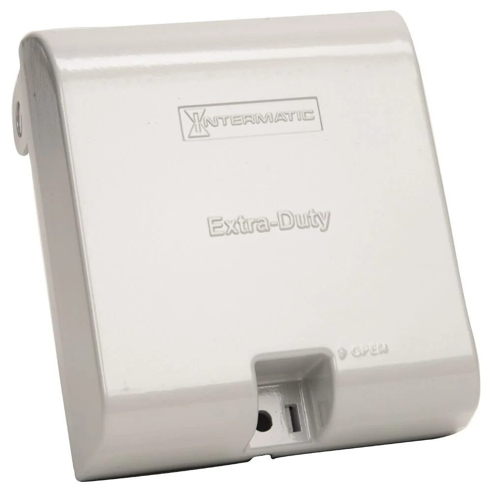 Intermatic - WP1030MXD - Extra-Duty Die-Cast -Use Weatherproof Cover, Double-Gang, Vrt, 3.125" Grigio