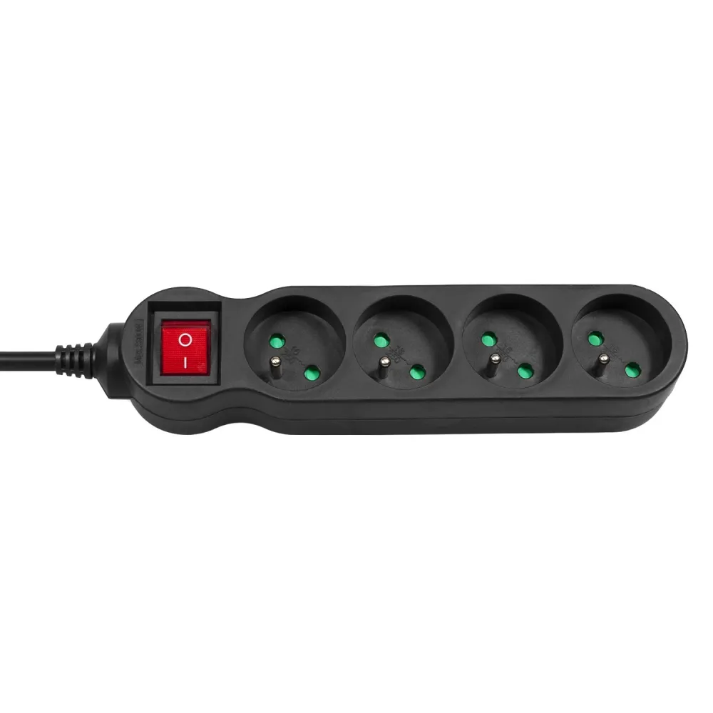Maclean Energy MCE180 extension power strip 4 sockets switch