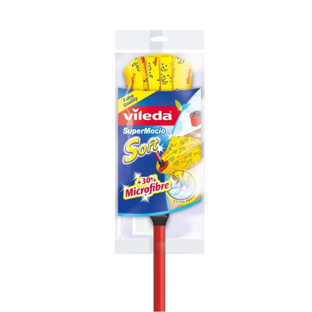 Vileda 142593 Strip Mop SuperMocio Soffice Pole, Super Absorbent