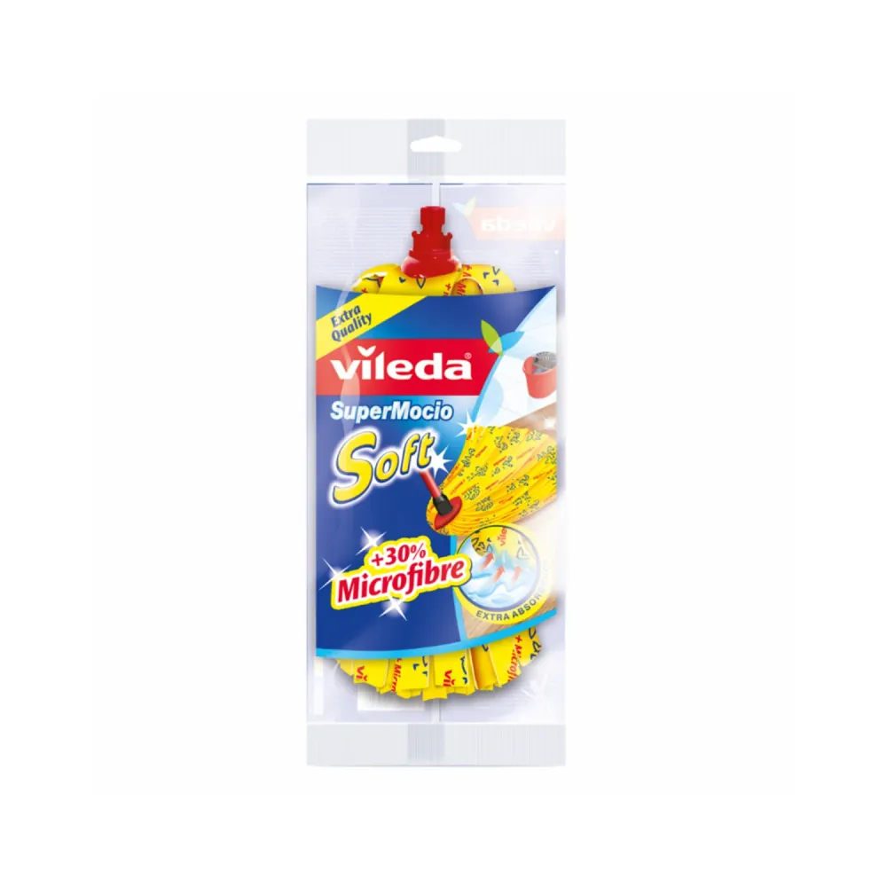 Vileda 142593 Strip Mop SuperMocio Soffice Pole, Super Absorbent