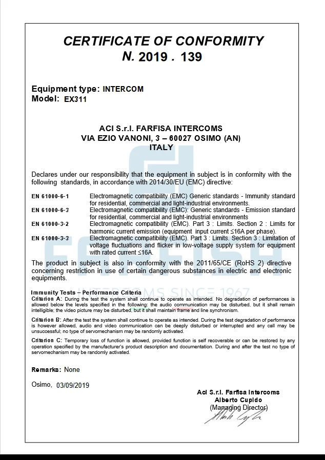 Zusätzliches Mobilteil Exhito BASE 1+1 - EX311 - FARFISA Discount