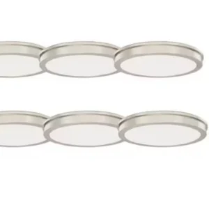 14 Inch 120V Flush Mount Round Slim Spazzolato Nickel FMS01R16E92750-TF-BN(Pack 6)